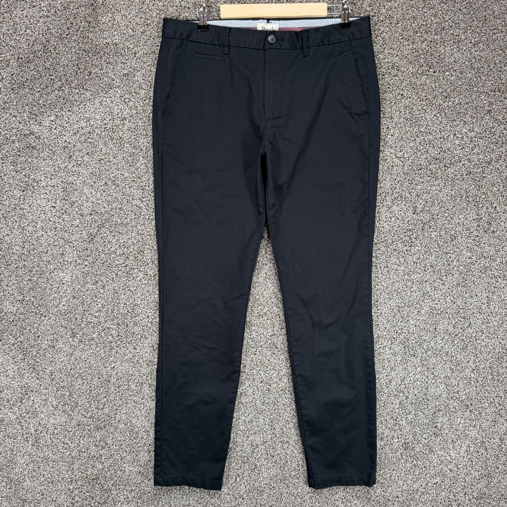 Perk Feel Good Chinos Mens 34/32 Black Slim Fit Stretch Cotton Twill Pants